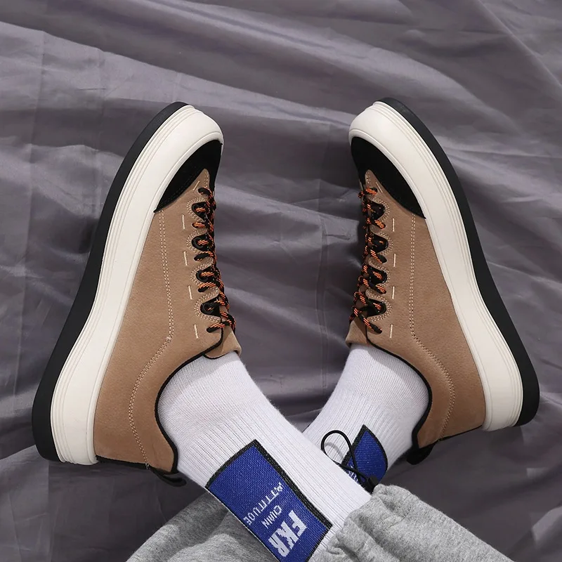 Кеды мужские плоская Вулканизированная подошва высокие берцы на шнуровке