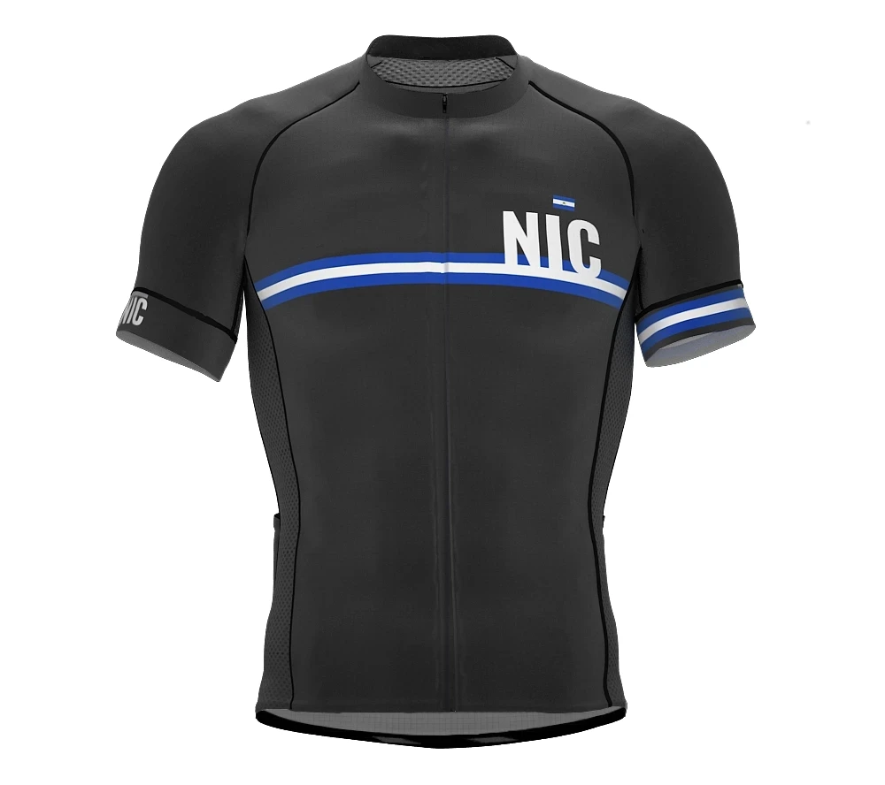 

Nicaragua Team Pro Cycling Jersey Breathable Bicycle Clothing Men Summer quick-drying Top bike wear Back pocket zipper