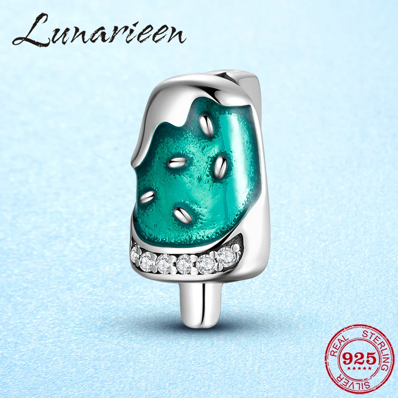 

Новинка, серебристые зеленые эмалевые зажимы для мороженого, изящные подвески, подходят для оригинального браслета с отражениями, ювелирны...