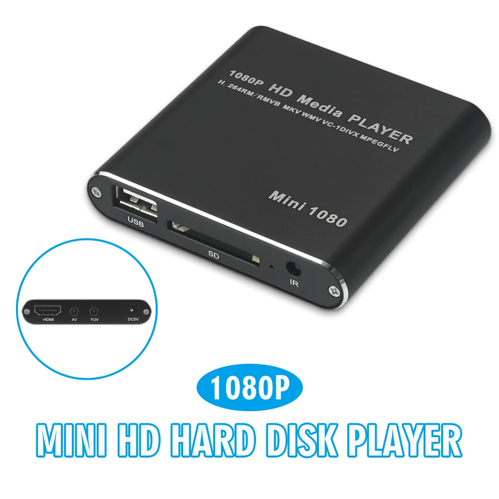 

New Arrival Mini HDMI-compatible Media Player 1080P HD Hard Disk Video Player With Remote Controller For Home Office