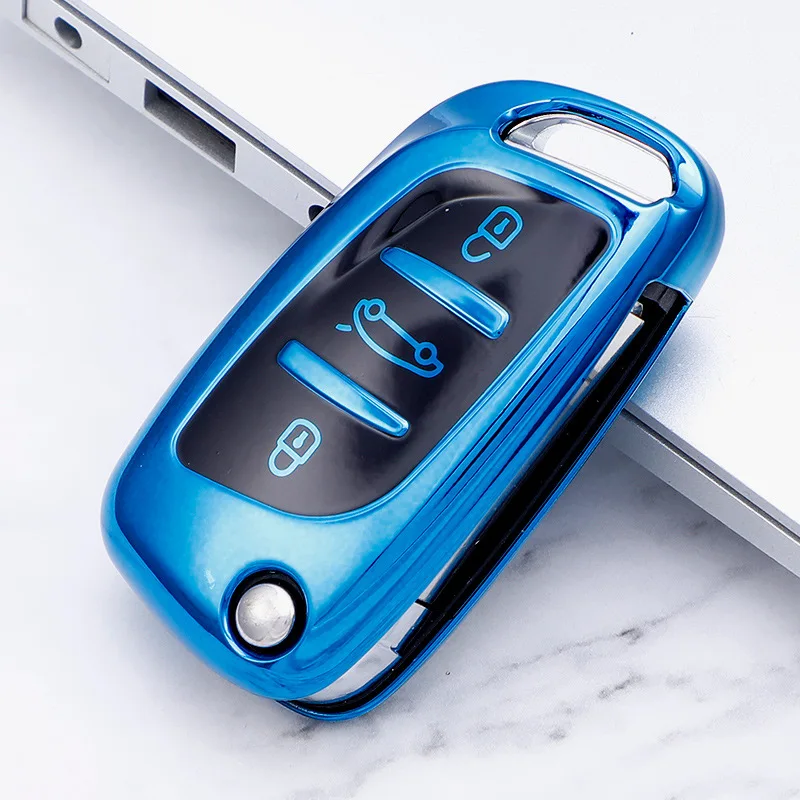 

Soft TPU car key case key cover For Peugeot 207 307 308 607 For Citoren DS4 DS5 Car Remote Flip Key Shell Holder Skin Keychain