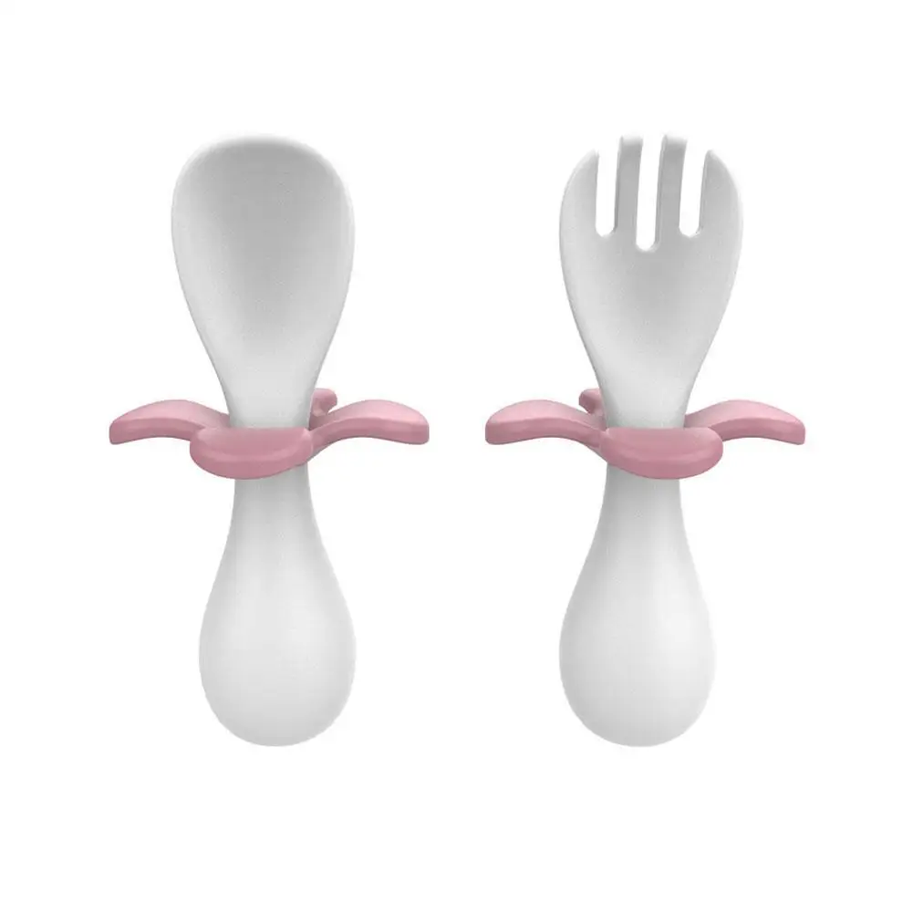 

Baby Eating Training Fork Short Handle Portable Complementary Cartoon Food Children Feeding Flower-shaped Spoon Tableware S O0M4