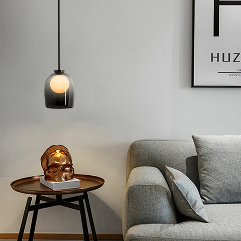 Постмодерн прикроватная маленькая люстра для спальни столовая стеклянная