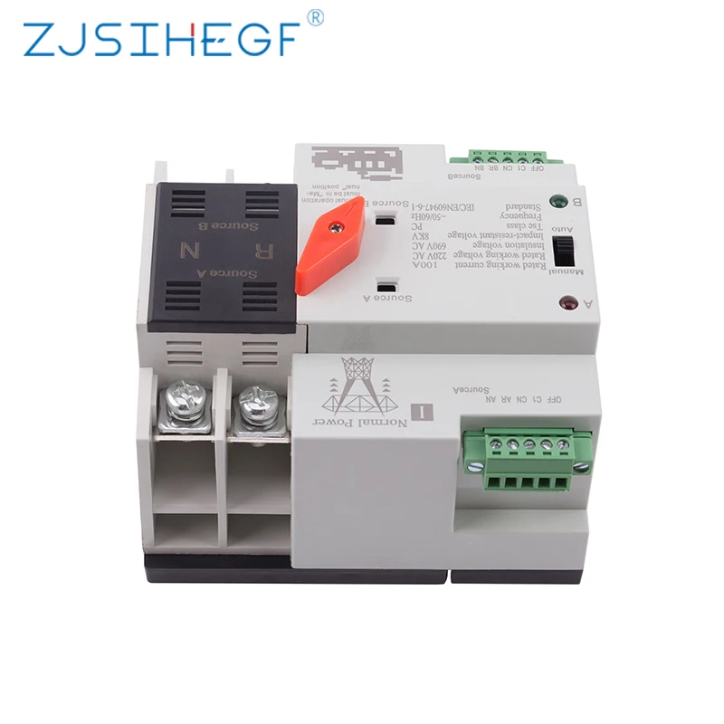 ZJSIHEGF W2R-2P/3P/4P 110 a 220 В/в Mini ATS автоматические электрические переключатели двойного