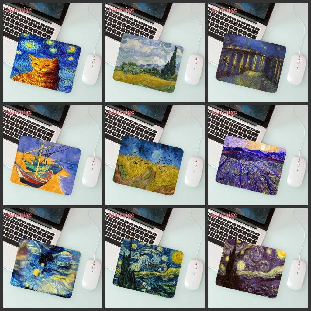 Большой рекламный коврик для мыши и ноутбука Mairuige проигрыватель в стиле Ван Гога