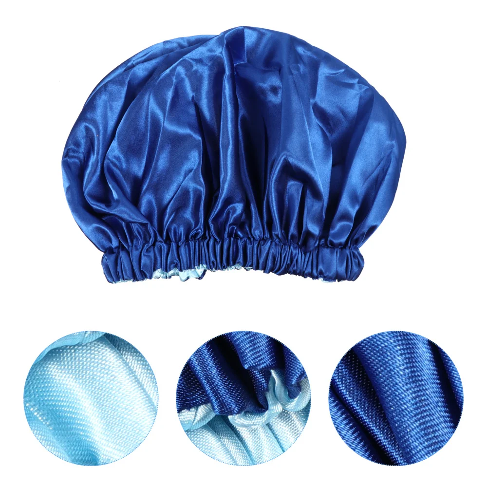 

Large Double Layer Satin Sleep Cap Hair Care Hat with Elastic Band for