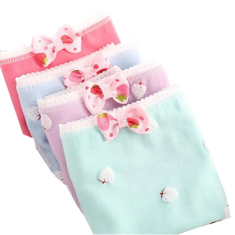 4 шт./лот молодых трусы ярких цветов для девочек детские подростков детское