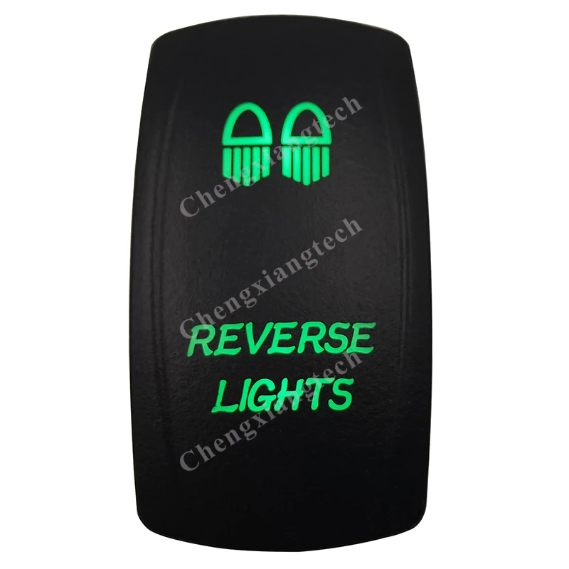 

12V 24V Boat Car 5 Pin ON/OFF SPST Rocker Toggle Switch- REVERSE LIGHTS - Green Led Waterproof IP66 for Carling ARB 4X4 NARVA
