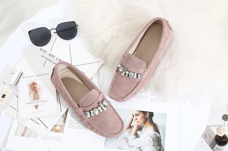 genuine cowhide leather women shoes Female Casual Fashion Flats Spring Autumn driving shoes women leather loafers
