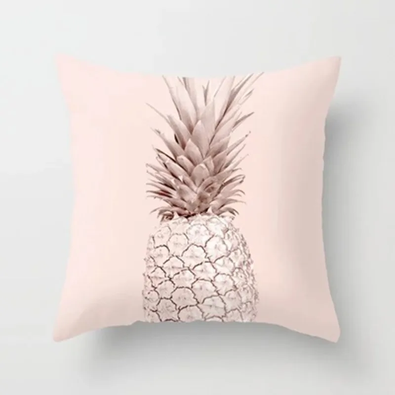 45x45 см наволочка розовое золото геометрический ананас блестящий полиэстер