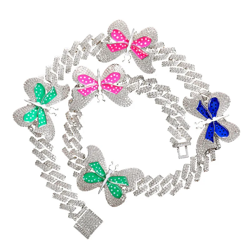 KeloKang Кубинская цепочка-чокер с бабочками 5 шт.