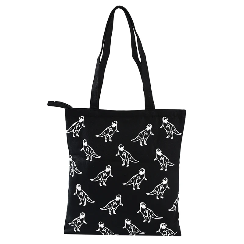 2020 летние холщовые сумки на плечо с мультяшным принтом молнии модные женские