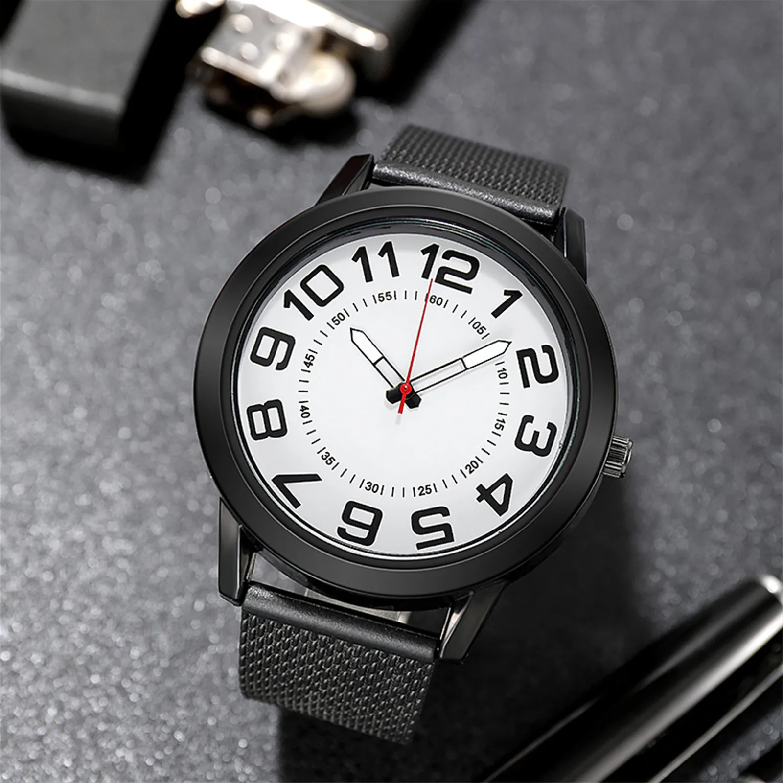 

Men Luxury Stainless Steel Case Quartz Watch Military Sport Nylon Band Dial Wrist Watch Quartz Business Watch Men Relogio Mascu