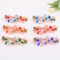 oriental beauty color rhinestone girl alloy spring clip hairpin ladies fashion exquisite all match hair accessories a34