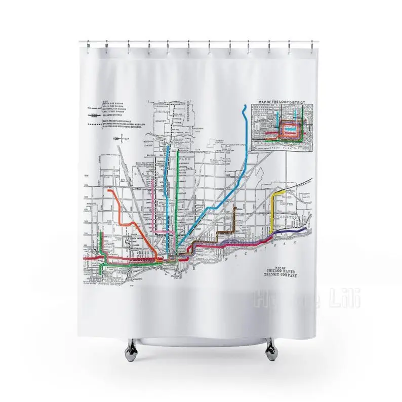 

Chicago Cta Map Shower Curtain