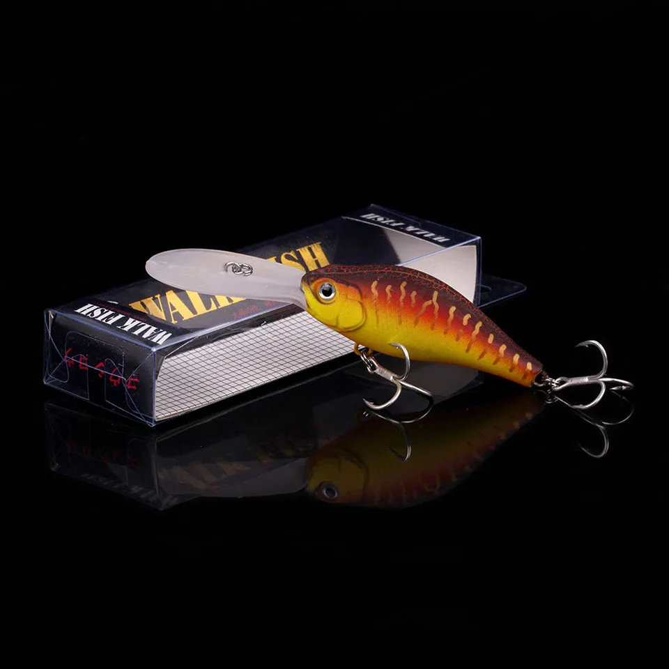 WALK FISH Deep dive Floating Fishing Lure 10.5cm 14.8g Pesca Hooks Fish Wobbler Tackle Crankbait Artificial Japan Hard Bait | Спорт и