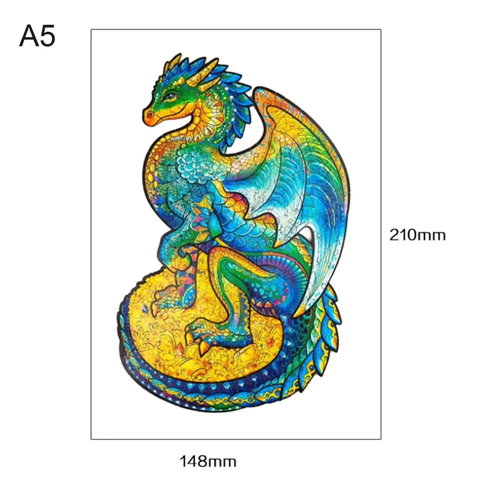 

Wooden Animal Block Multicolor Flying Dragon Jigsaw Adult Building Block Set