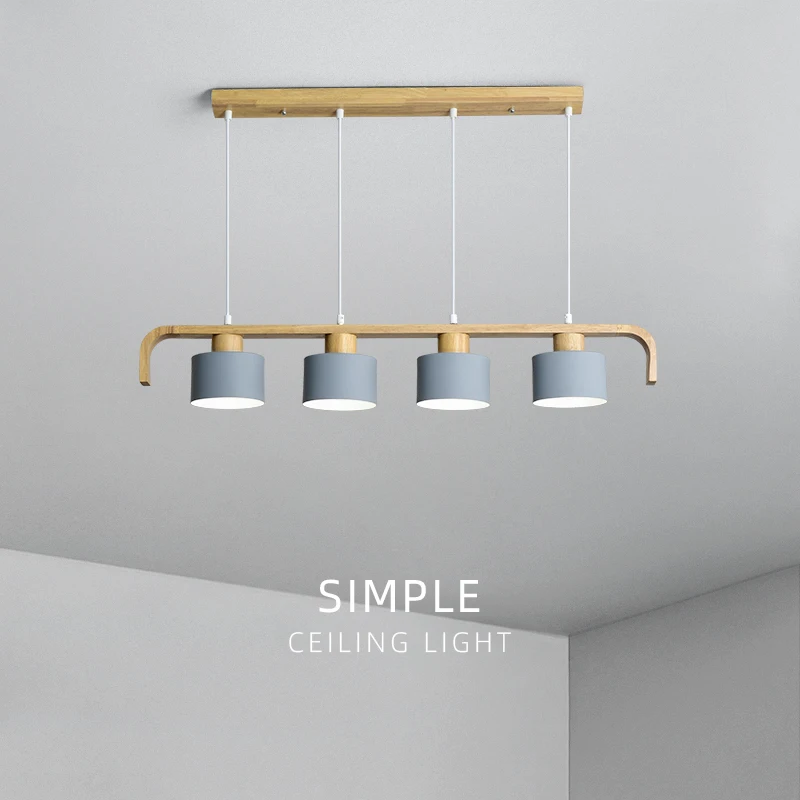 

European-style log three-head restaurant creative personality household simple modern bar dining room Pendant Lights LX102708