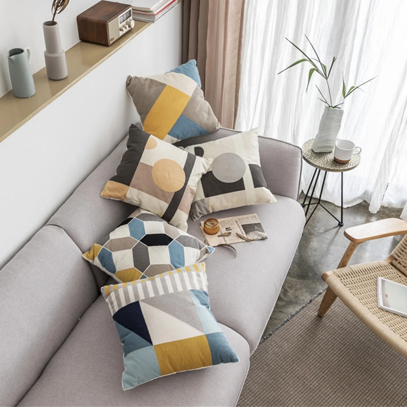 Квадратная наволочка 45х45см ручная вышивка диван декор наволочки домашний