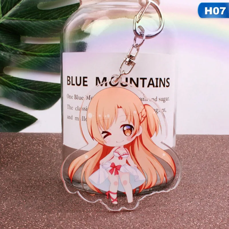 Sword Art Online SAO Yuuki Asuna акриловый брелок для ключей