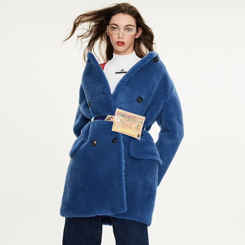 Kopen Herfst En Winter Licht Volwassen Vrouwen Nieuwe Wollen Overjas Mid-Lengte Losse Fleece Warming Sjaal Jas Jas Vrouwen Winter Jassen