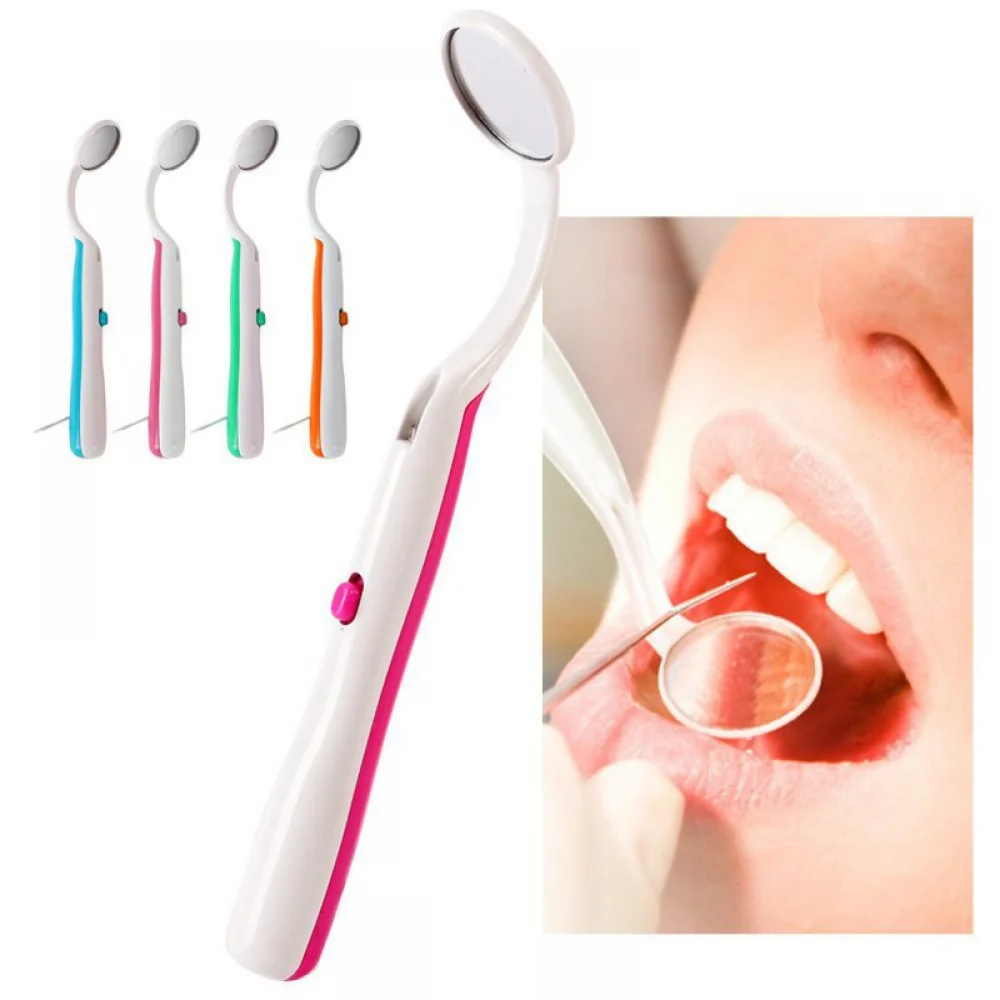 

Dental Mirror With Led Light Inspect Instrument Checking Mirror Dentist Oral Super Bright Anti-fog Mouth Mirror Tooth Fashion