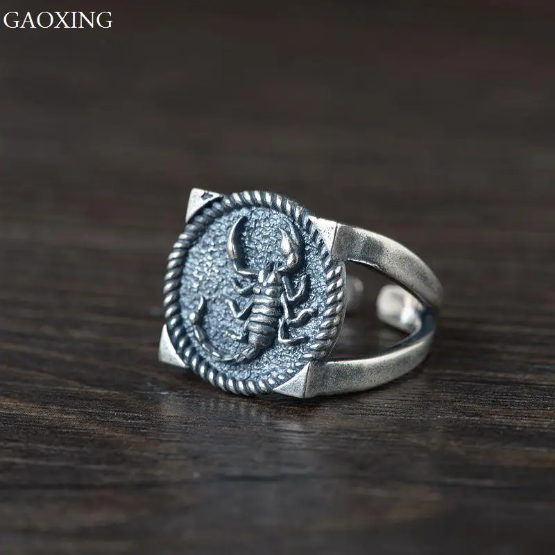 

S925 Silver Retro Ring Men's Scorpion Punk Style Domineering Fashion Silver Ring