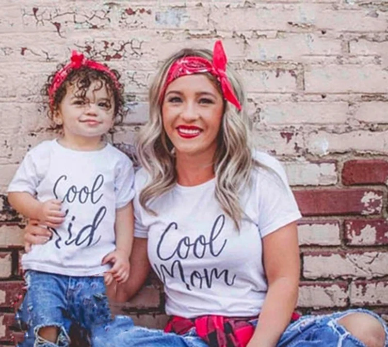 1 шт. крутая футболка для мамы и ребенка забавная белая с коротким рукавом летняя