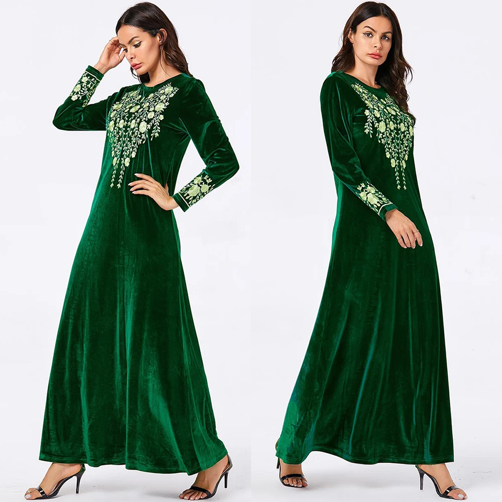 Бархатный халат djellaba femme caftan marocain кафтан абайя в арабском стиле Дубай Бангладеш хиджаб вечернее платье индонезийский Ислам Абая
