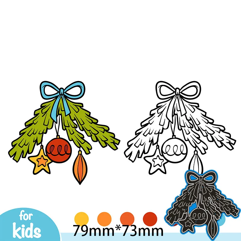 

Metal Cutting Dies CHRISTMAS TREE TRINKETS New for decor card DIY Scrapbooking stencil Paper Album template Dies 79*73mm