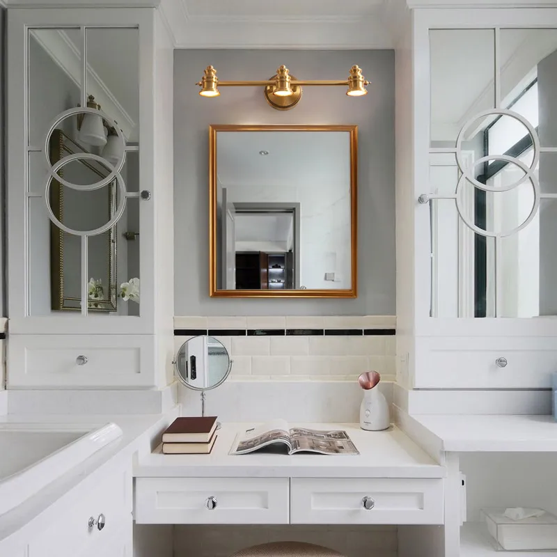 Современная настенная лампа FKL для ванной комнаты зеркала медная