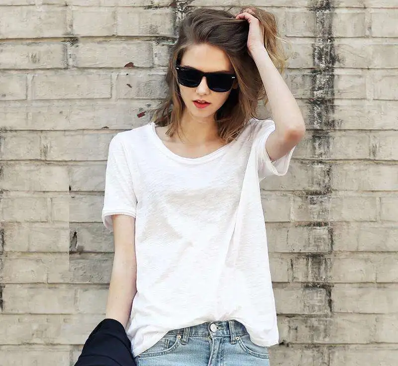 

2020 Women lvory Short Sleeve Shirtmint Top Garment