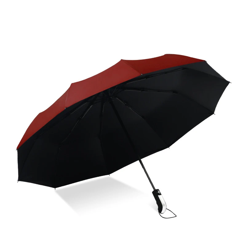 Автоматический складной зонт бизнес мужчин 10 кости двойной Зонт от дождя и дождь