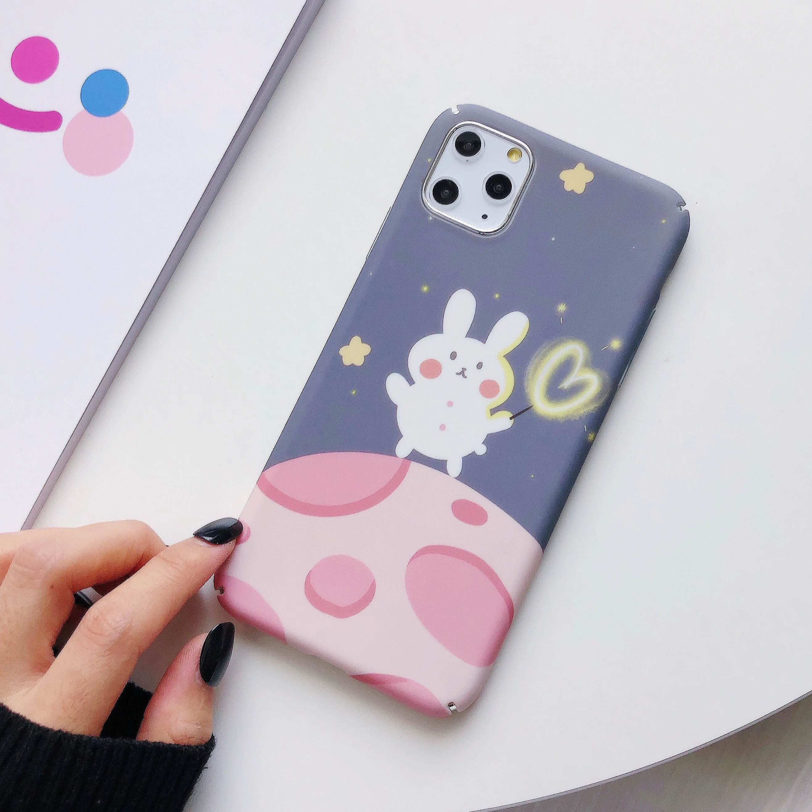 Матовый Жесткий PC чехол для телефона iphone 11Pro MAX X XS XR 8 7 6 6S plus милый кролик матовая