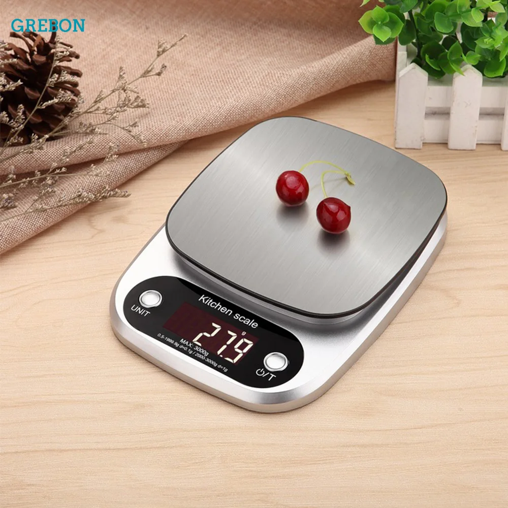 

Balance Cuisine Electronic Kitchen Weight Food Scale Digital Measuring Tool High Precision LCD Display Coffee Cooking Stainless