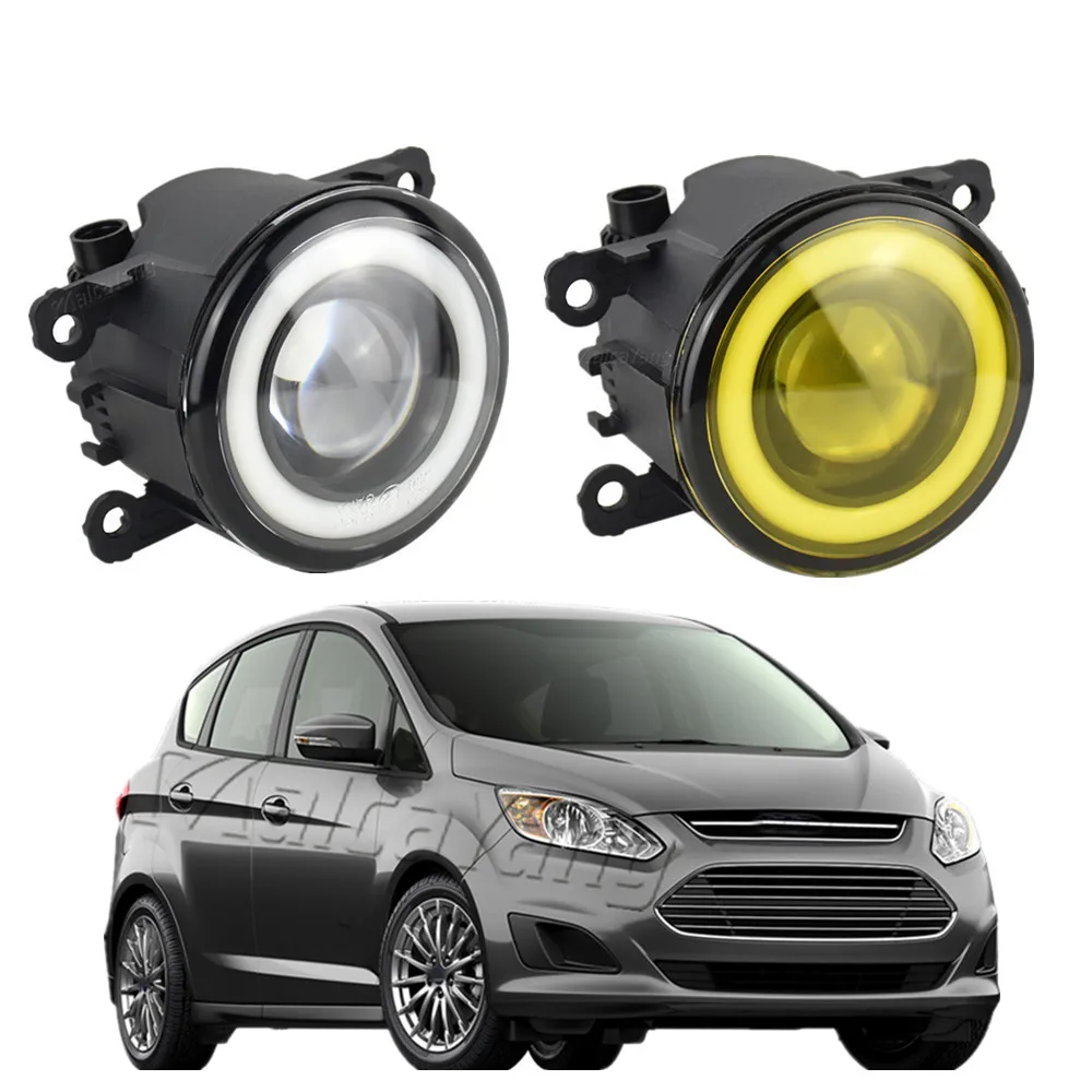 

2x Новый Ангельские глазки на передний бампер для автомобильного стайлинга светодиодный Противотуманные фары с объективом для Ford C-Max 2013 2014 ...