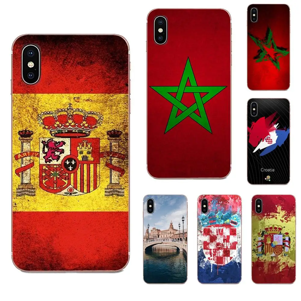 Яркий флаг Испании Марокко Хорватии для Xiaomi Mi3 Mi4 Mi4C Mi4i Mi5 Mi 5S 5X 6 6X 8 SE Pro Lite A1 Max Mix 2 Note