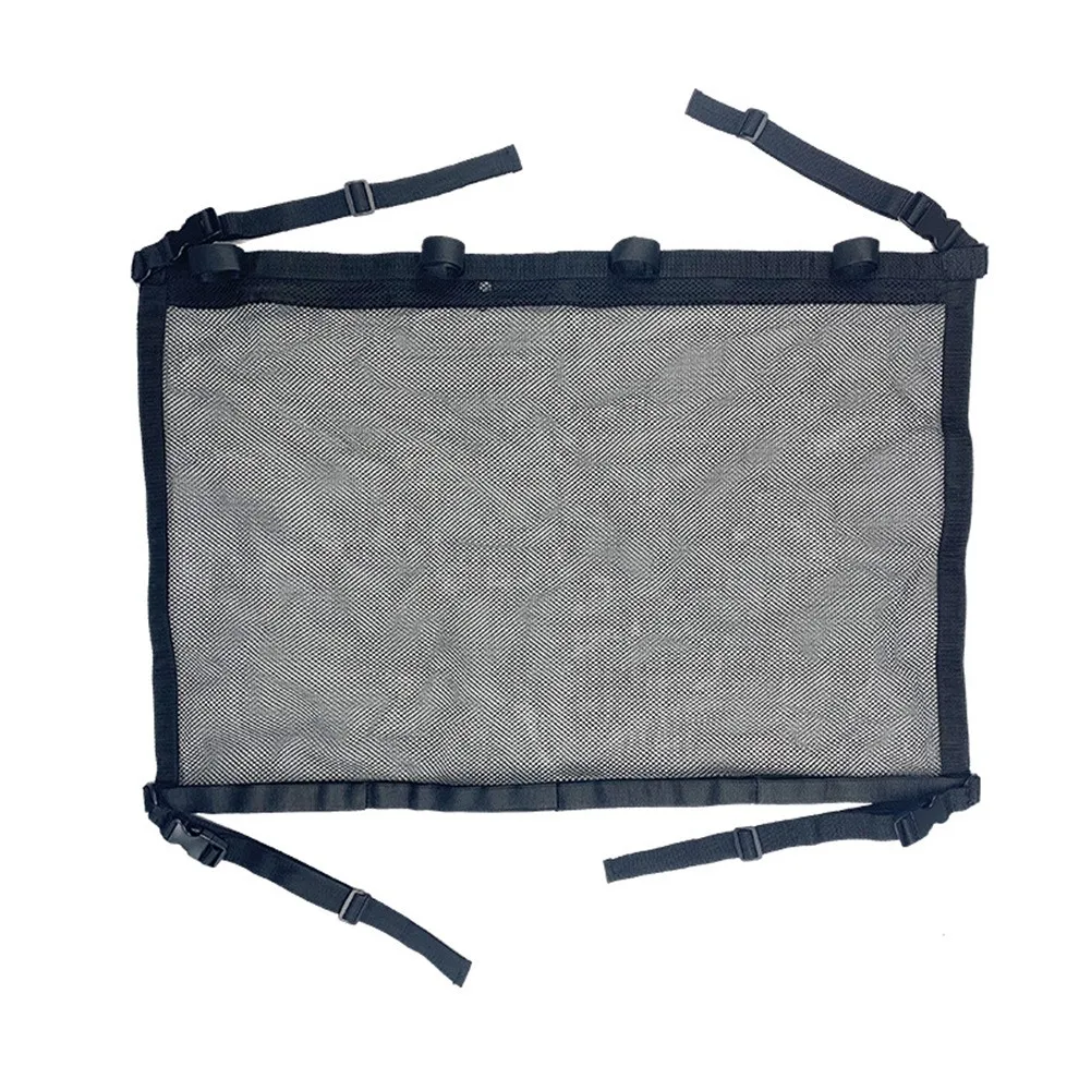 

Car Fishing Rod Holder Fishing Rod Rack Car Mesh Fishing Debris Storage Rack Universal 4 Rings Multiple Uses Save Space Carrier