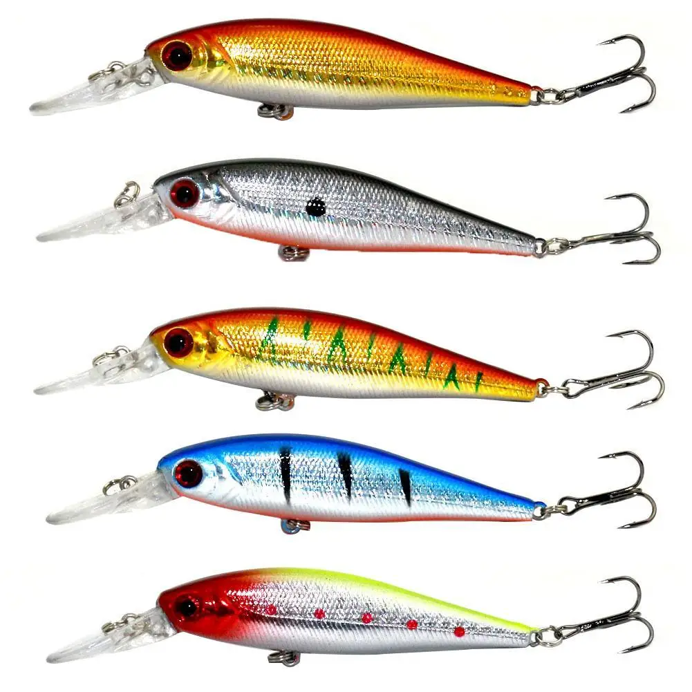

11cm Stripe Pattern Minnow Streak Fishing Lure Bass Freshwater Hook Hard Bait