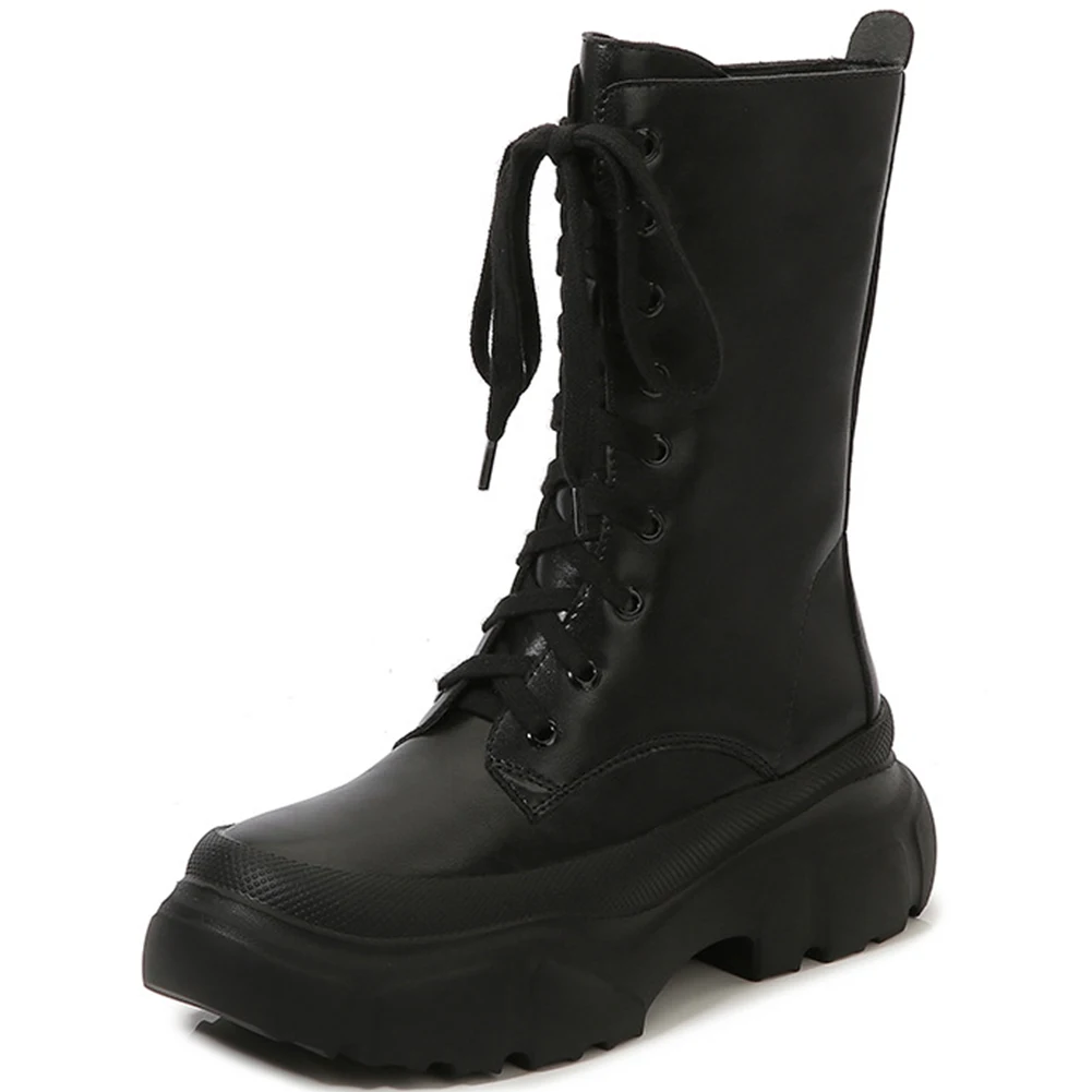 

2021 современные женские мотоциклетные ботинки на квадратном каблуке, женские офисные Ботинки на молнии с круглым носком и платформой, женск...