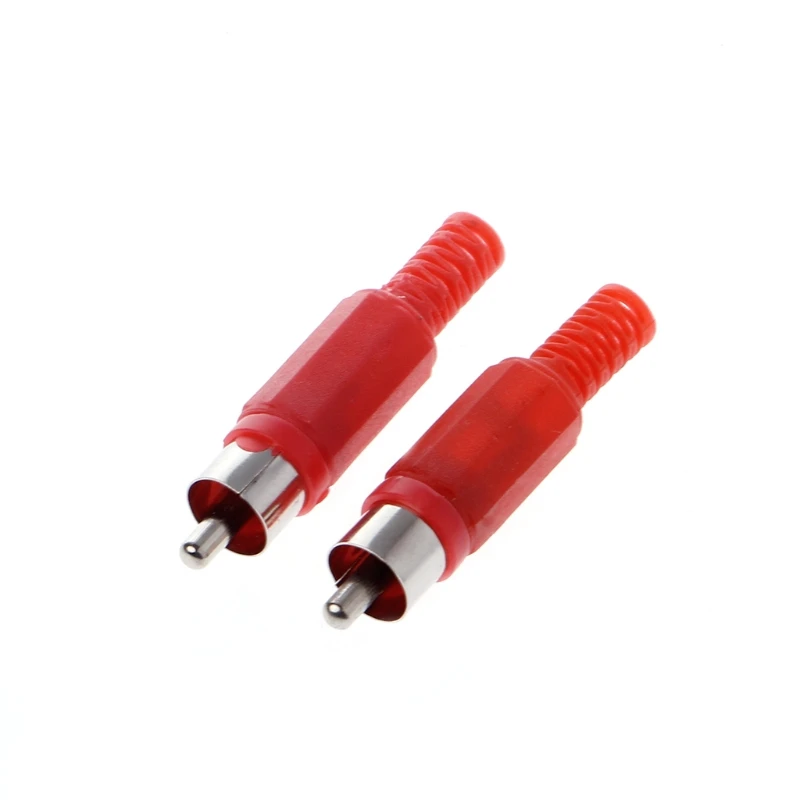 

20 Pcs Black Red Solder RCA Male Plug Video Adapter Connector