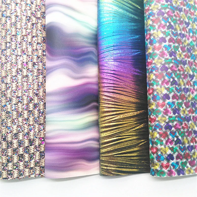 Кожа с фиолетовыми блестками синтетическая кожа принтом тыквы лакированная