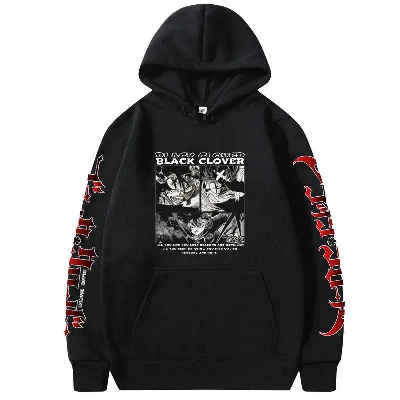 

Anime Black Clover Print Hoodies Asta Manga Cartoon Graphic Hoodie Tops Autumn Winter Men Women Fashion Loose Cotton Streetwear