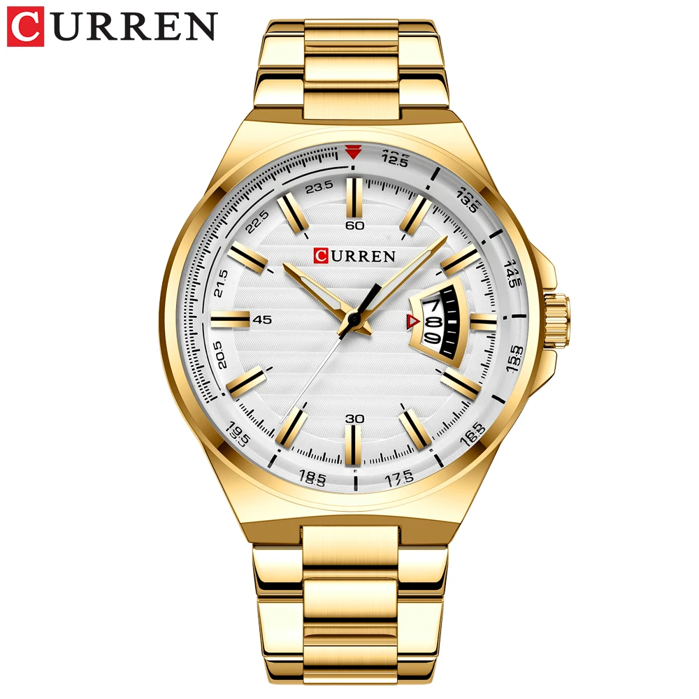 Фото Relogio masculino CURREN мужские часы модные наручные часы для мужчин ремешок из нержавеющей стали водостойкий дата синий подарок кварцевые часы №3