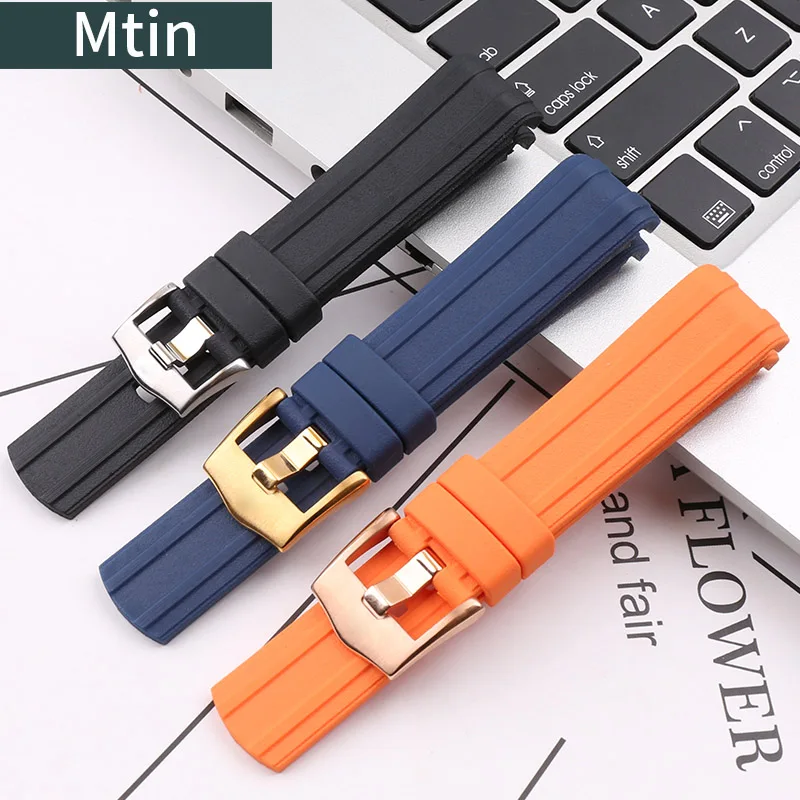 Watch accessories rubber strap men's pin buckle For Omega Seamaster Cosmic Ocean AT150 sports bracelet 20mm22mm Watchbands