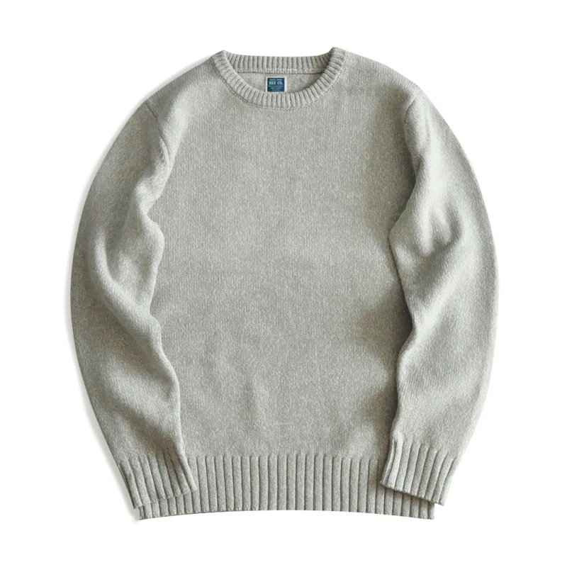 

Pullover Mens Winter Clothes Vintage Slim Knitted Sweater O-Neck Solid Cotton