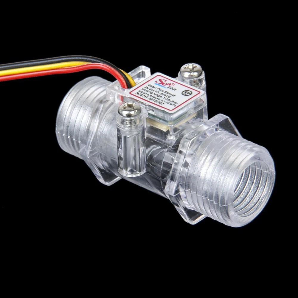 YIMAKER G1/2 дюйма DC3.5V-12V датчик расхода воды контроль воды прозрачное измерение зал датчик потока индикатор