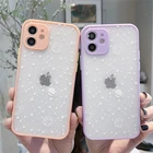 Прозрачный блестящий чехол для iPhone 11 12 Pro Max 7 8 Plus 12 Mini X XR XS Max SE 2020, прозрачный матовый противоударный чехол-накладка