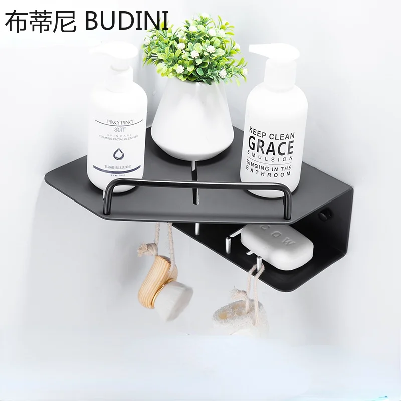 Космические алюминиевые плавающие полки для ванной комнаты крючки хранения