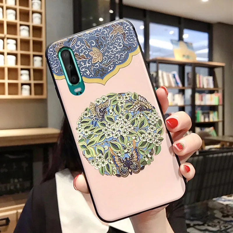 Модный чехол в китайском стиле с цветами для Xiaomi 9 8 CC9 A1 A2 A3lite 5X 6X Мягкая